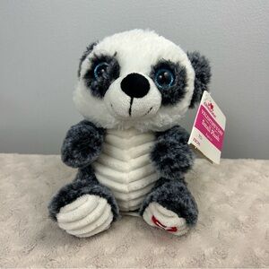 Kellytoy Panda Bear Plush Stuffed Animal Black White Gray Blue Eyes Red Heart